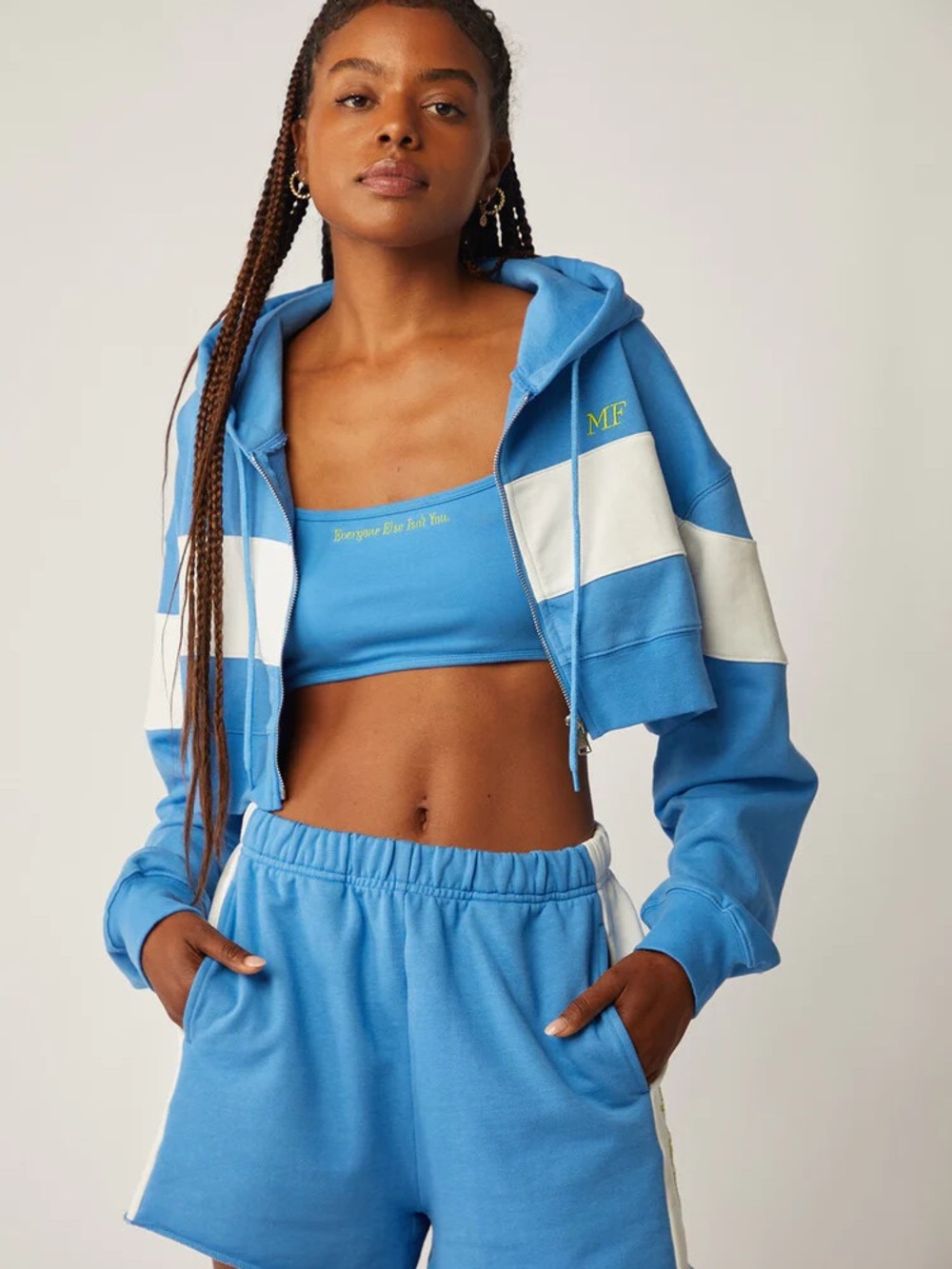 MF Blue Zip Up and Short Set
